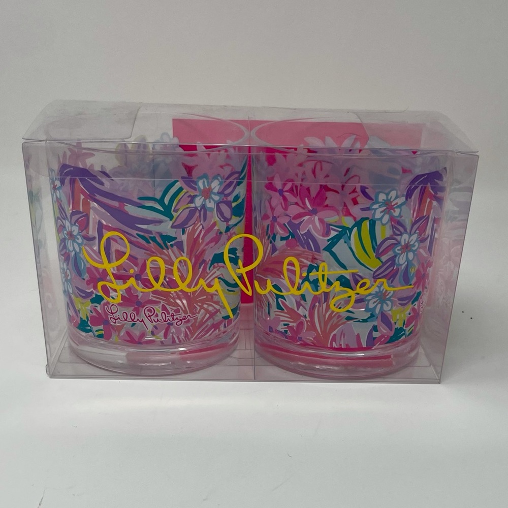 NIB Lilly Pulitzer GWP acrylic glass set